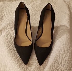3 inch black suede pump